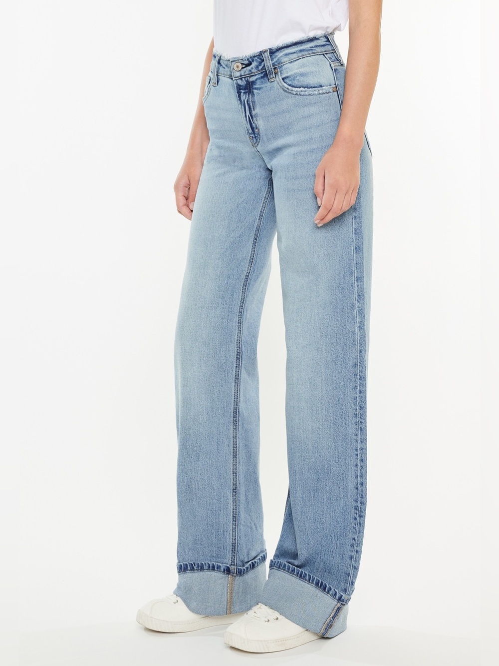 KanCan Light Blue Wide Leg Cuffed Jeans *Maurices Exclusive*
